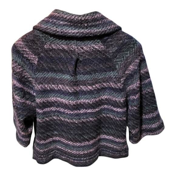 Avette Womens Mohair Blend One Button Striped Cardigan Sweater Lagenlook Size L - Picture 2 of 8